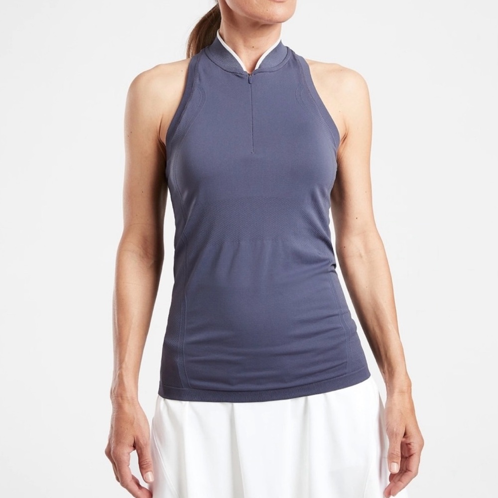 NWT-Athleta Momentum Navy Polo Tank, Large